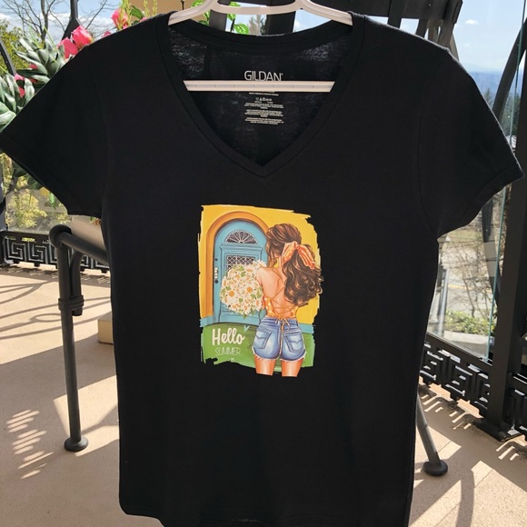 Summer hand designed T-shirt - Picture 3 of 5